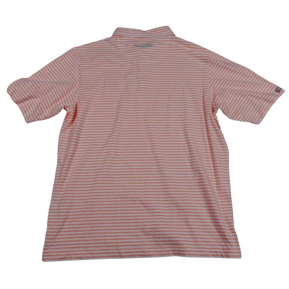 Straight Down Mens Orange Striped Bear Lakes Golf Polo Shirt Small - Picture 6 of 6